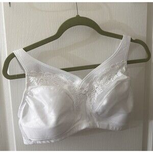 Glamorise  38DD Plus Size MagicLift Wirefree Minimizer Support Bra #1003 White